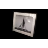 OKA Large Contemporary Photographic Print of a Sailing Yacht In Modern Black Frame, And Glazed.