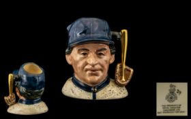 Royal Doulton Rare Colour Prototype Small Character Jug ' The Baseball Player ' Blue Cap,