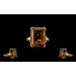 14ct Impression Smoky Topaz Ring, Large Stone Set In 14ct Heavy Mount, Lovely Statement Ring.