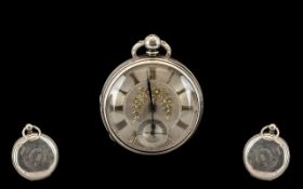 Victorian Silver Dial Pocket Watch. Dated London 1874. Please see accompanying images.