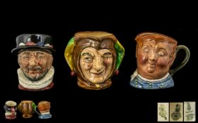 Royal Doulton Collection of Small Hand Painted Toby Jugs ( 3 ) In Total - Early Versions.