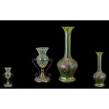 Small Green Glass Epergne on Plated Stand.