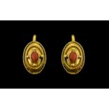 Victorian 18ct Gold Earrings. Antique Earrings of Period Design.