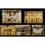 Five Large Sepia 'Cricket' Photographs, showing cricket teams; approximate sizes 8.
