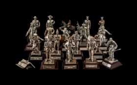 Military Interest. A Collection of Pewter Miniature Figures. Royal Hampshire Fine Art Sculptures.