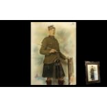 Scottish Highland Soldier From the First World War In Full Military Dress,