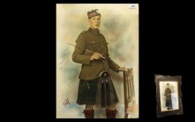 Scottish Highland Soldier From the First World War In Full Military Dress,