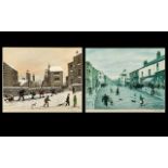 Tom Dodson Pair of Pencil Signed ( 75 ) Prints of Street Scenes, with Blind Stamps.