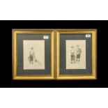 Tom Dodson Original Pencil Signed Drawings - Titled ' Mill Girls ' and ' The Cleaner ' Dated 1978.