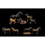 Collection of 9 Beswick Horses. Various sizes, all slightly defective. Please see images.