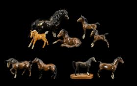 Collection of 9 Beswick Horses. Various sizes, all slightly defective. Please see images.