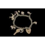 Silver Charm Bracelet, Silver Charm Bracelet Loaded with Charms, Fully Hallmarked for Silver,