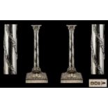 Walker and Hall Magnificent and Impressive Pair of Candlesticks of classical design and form. Each
