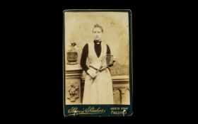 Sporting Memorabilia - Rare Original Studio Sepia Photograph of a Young Girl Holding a Victorian