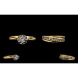 18ct Gold Diamond Ring set with round diamond in illusion setting, marked for 18ct. Ring size N.