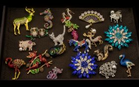 Lovely Collection of Sparkling Brooches, All In As New Condition,