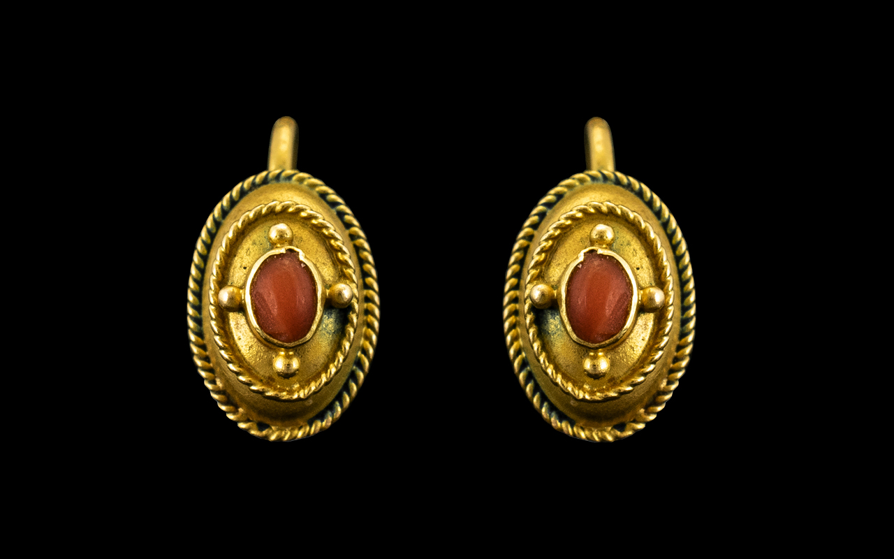 Victorian 18ct Gold Earrings. Antique Ea