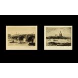 Pair of Original Etchings By W. Hawkswor