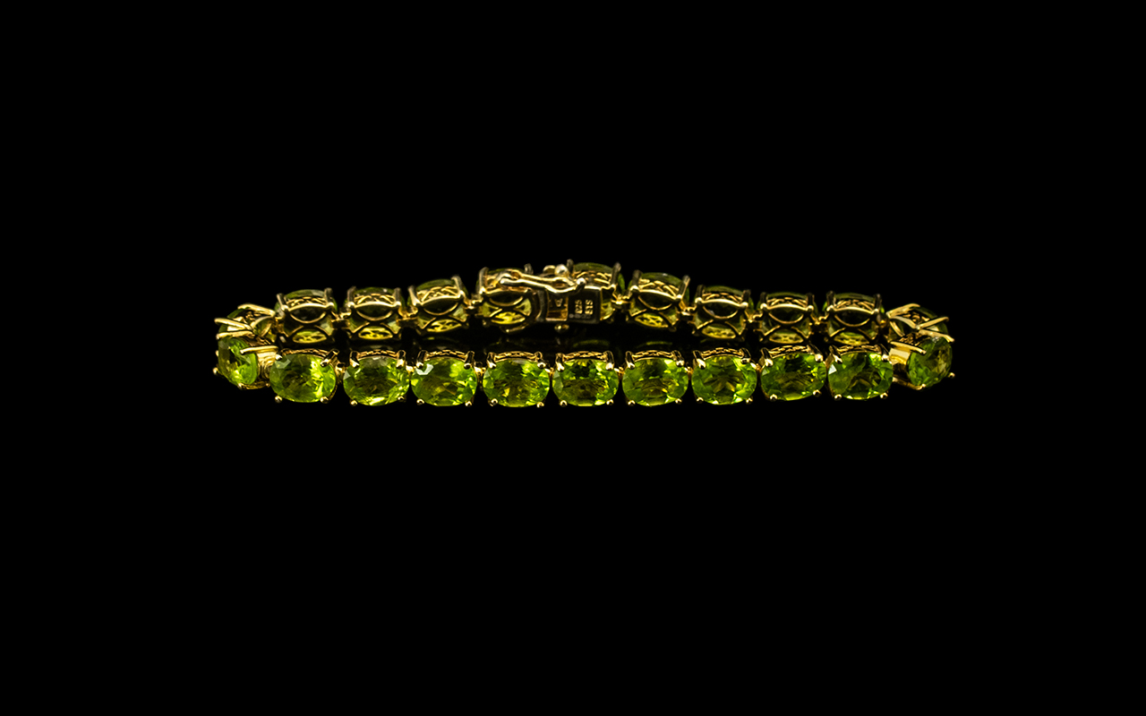 Peridot Tennis Bracelet, a generous 28.5