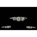 Platinum Set Attractive 3 Stone Diamond