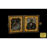Victorian Double Photograph on Glass Pla