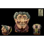 Royal Doulton Hand Painted - Unique Sample Character Jug ' The Clown ' Without Hat, Grey / Black