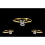 Contemporary Designed 18ct Gold Single Stone Diamond Ring of top quality.