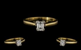 Contemporary Designed 18ct Gold Single Stone Diamond Ring of top quality.