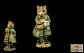 Rare Beswick Beatrix Potter Figure 'Simkin' Green Coat, BP 3B. Beswick No. 2508. Issued 1975-1983.