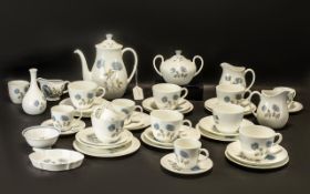 Wedgwood Bone China Tea/Coffee/Dinner Set 'Ice Rose' comprising a coffee pot;