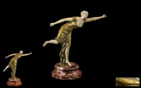 George Omerth French (Active 1895-1925) Superb Ivory and Gilt Bronze Figure circa 1920.