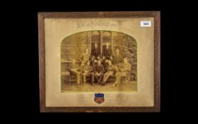 College Rowing Team Photograph dated 1886,. Team: Bow, G D Halford (1), R C Bates (2), A White (