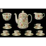 Minton's 'Haddon Hall' Design Coffee Set 15 pieces in total, comprising Coffee Pot, Milk Jug,