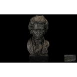 Plaster Bust of a Person of Note, on a square base, signed Austin,