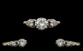 18ct Gold and Platinum Diamond Set Dress Ring from the 1920's.