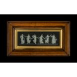 Late 19thC Wedgwood Plaque Black Jasper Ware Rectangular Plaque,