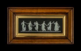 Late 19thC Wedgwood Plaque Black Jasper Ware Rectangular Plaque,