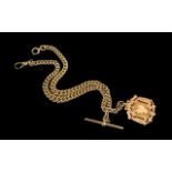 Victorian Period Superb 9ct Gold Double Albert Watch Chain with attached 9ct gold medallion and