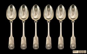Set of Six William IV Scottish Table Spoons. Set of six large heavy Scottish table spoons dated
