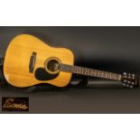 Acoustic Guitar by Encore Model No. W255, with shoulder strap.