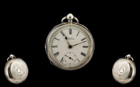 American Watch Co Waltham Gentleman's Silver Cased Pocket Watch hallmarked Birmingham 1902,