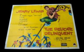 Cinema Poster for 'The Delicate Delinquent' Jerry Lewis. Original Quad 40 x 30", issued 1957.