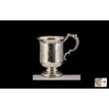 Victorian Period Sterling Silver Christening Tankard of small proportions.