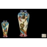 Moorcroft - Impressive Tubelined Tapered Vase ' Ingleswood ' Design. Designer Philip Gibson.
