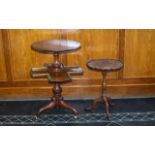 Edwardian Round Mahogany Swivel Occasional Centre Table,