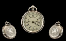 Victorian Period Nice Quality Silver Cased Chronograph Pocket Watch, signed A.J.