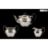 Early 20thC Sterling Silver Bachelors Three Piece Tea Service of fine proportions for the single