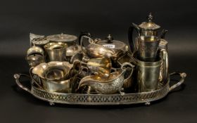 Collection of Silver Plated Ware comprising a large tray with handles,