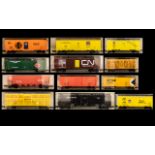 Model Power N Scale Model Railway Freight Cars - 12 in total.