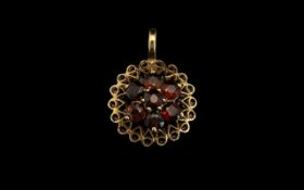 9ct Gold Garnet Set Pendant. Lovely gold pendant, garnets of lovely colour.